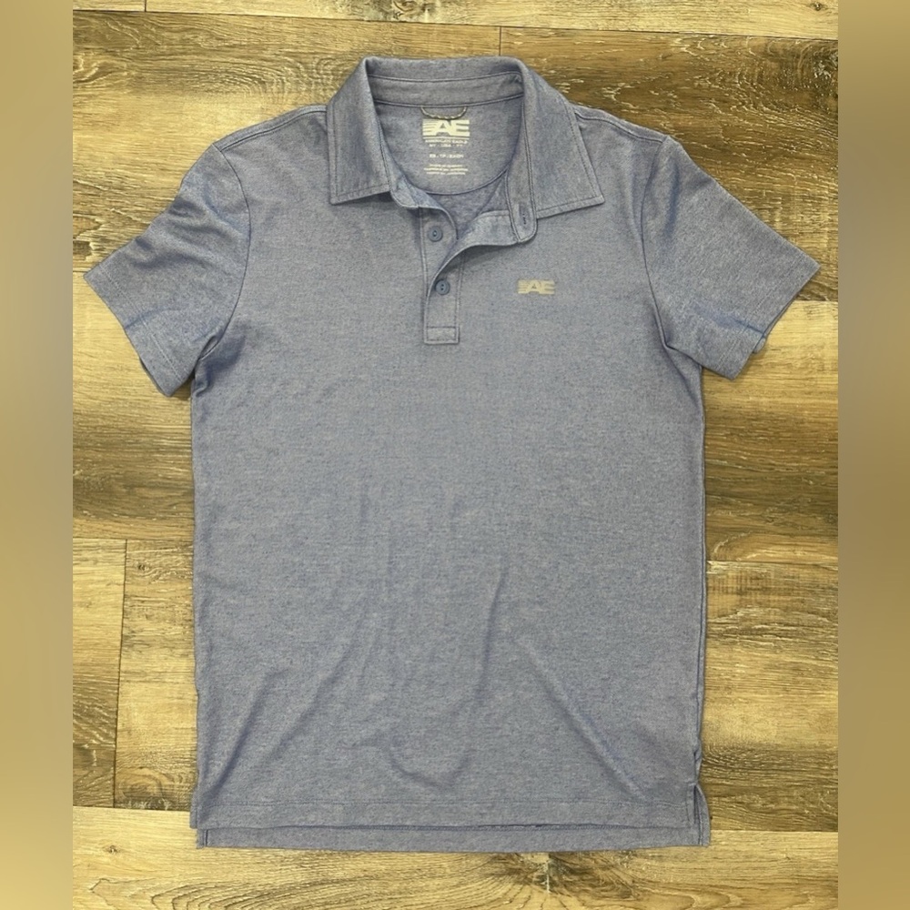 American Eagle Outfitters Men's Blue Polo Shirt, Size XSmall